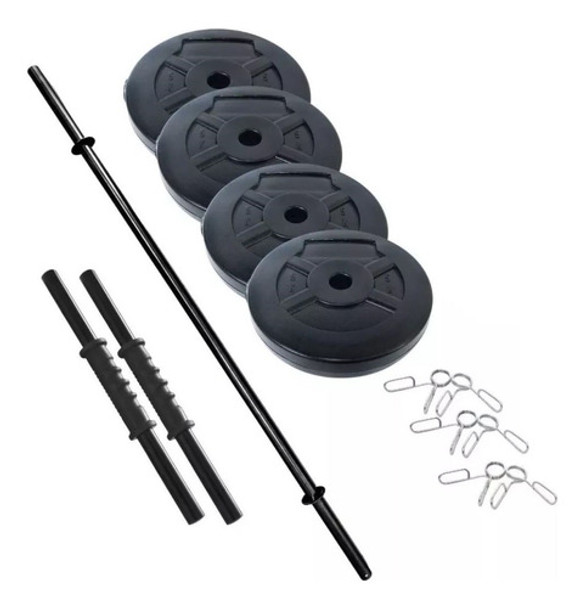 Kit 2 Mancuernas + Barra + 20 Kg. Discos Pesas Pvc Sonnos 0