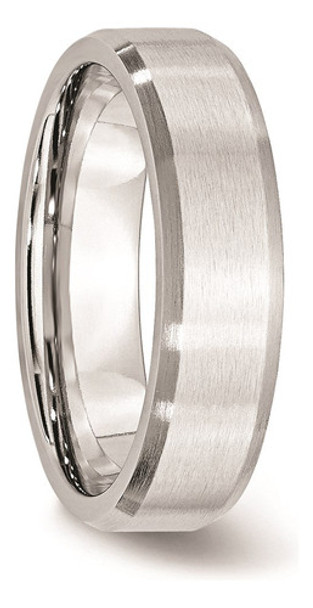 Aliança De Casamento Chisel Cobalt Beveled Edge Satin 6 Mm P 0