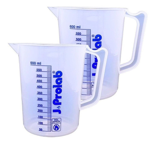 Jarra Plástico Béquer C/alça Graduada 600ml - Combo 2 Peças 0