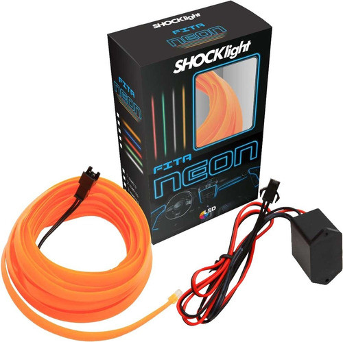 Fita Com Filamento De Fibra Otica Efeito Neon 12v 2m Laranja 0