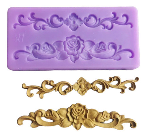 Molde De Silicone Acabamento Flores Arabesco 0
