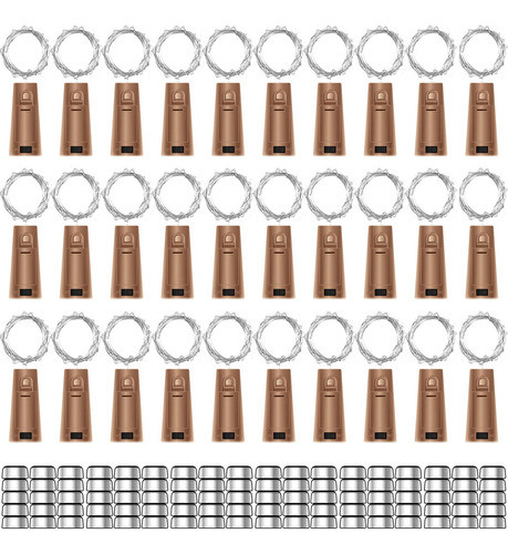 Paquete De 30 Luces Para Botellas De Vino Con Corcho, Luces 0