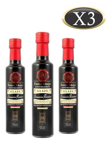 Aceto Balsámico Glazé Domenico Ranieri Botella 250 Ml X 3 U 0