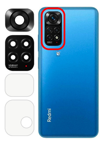 Vidrio Lens Repuesto Cámara Para Xiaomi Note 11s 4g + Protec 0