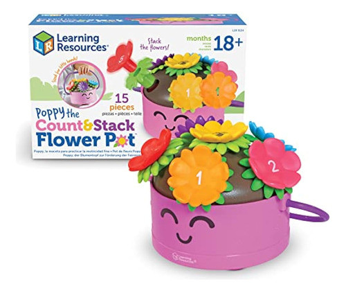 Learning Resources Poppy The Count & Stack Flower Pot - 15 P 0