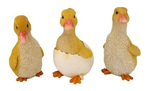 Diseño Toscano Patito Nido Jardín Estatuas Conjunto De 3 0