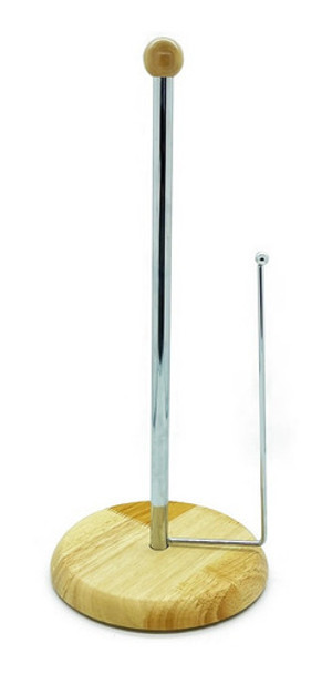 Porta Rollo Cocina Mesa Portarrollo Madera Acero Servilleta 0