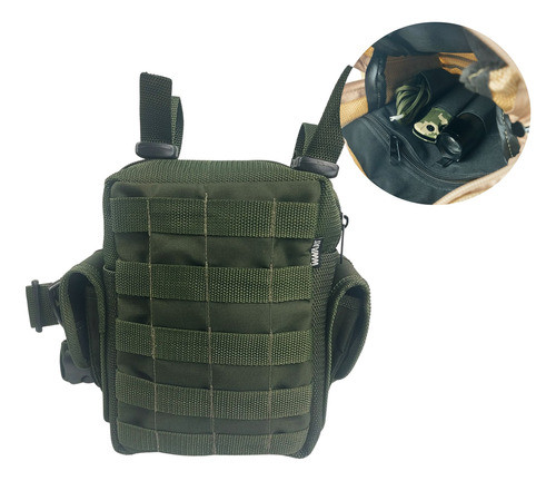 Bornal Tático De Perna Modular Com Divisórias Internas Verde 0