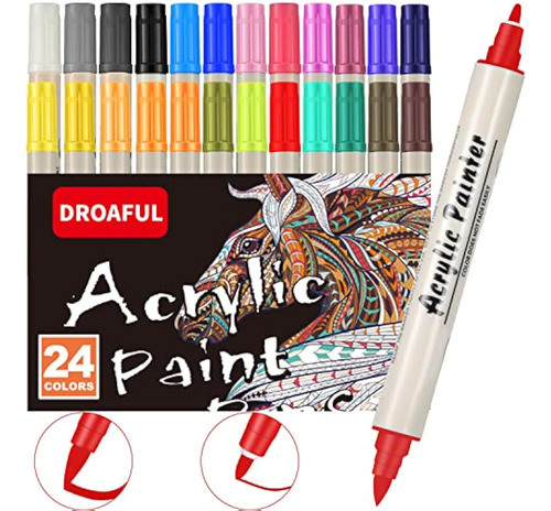 Rotuladores De Pintura Acrílica De Doble Punta, 0