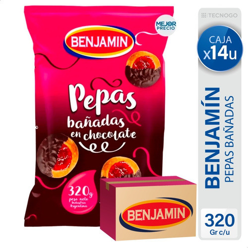Caja Galletitas Benjamin Pepas Bañadas En Chocolate 0