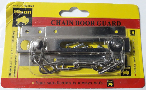 Pasador A Cadena Vigilante P/puertas Plateada + Tornillos $a 0