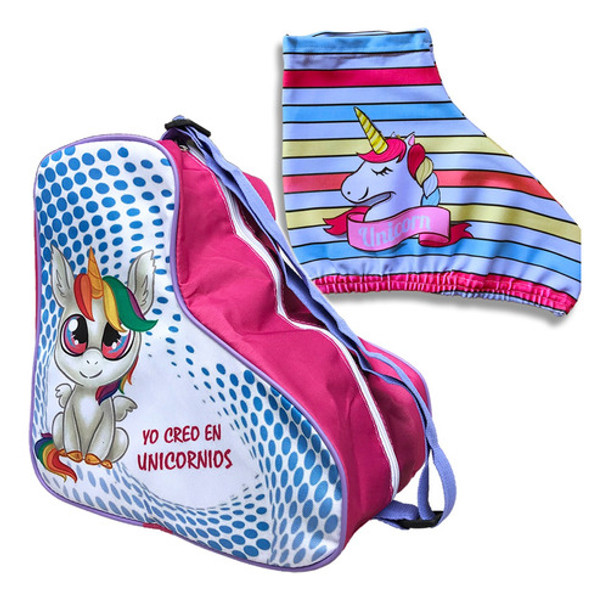 Unicornios - Bolso Porta Patines Artisticos + Cubre Patines 0