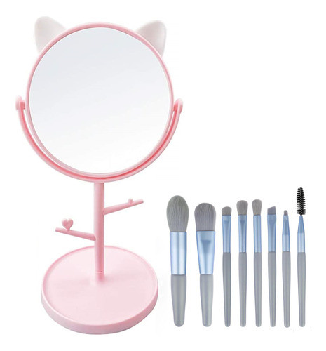 Set De Maquillaje Espejo + 8 Pinceles LG 0