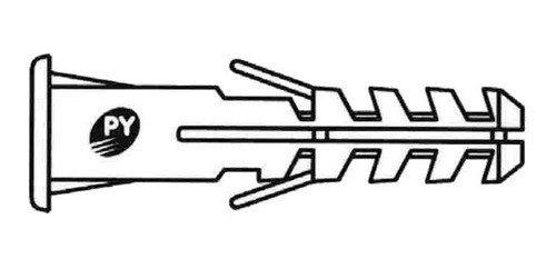 500 Unidades - Tarugo Común Con Tope Nº10 - Marca: Fijaciones Py - Material: 100% Nylon - Para Ladrillo Macizo 0