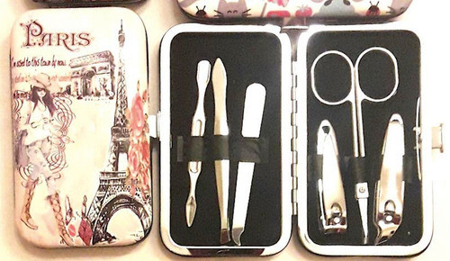 Set Manicura Con Estuche Organizador Torre Eiffel Animales 0