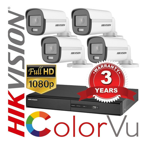 Kit Seguridad Hikvision 4 Cam Noche A Color Vu 2mpx Martinez 0