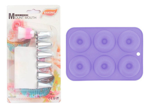 Set Reposteria Molde De Silicona Donas + Picos De Decoracion 0