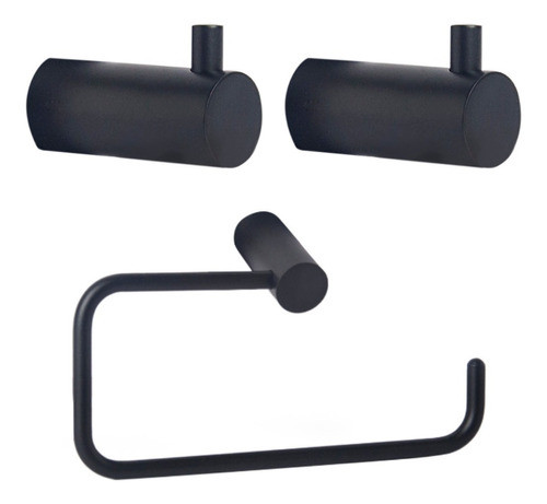 Set De Baño Accesorios Ottone Inox. 2 Percheros + P. Rollo 0