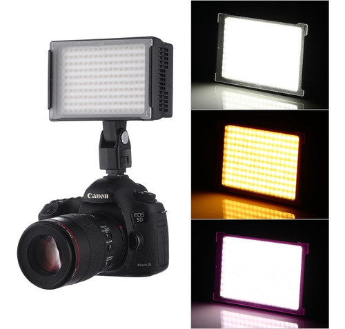 Profesional 170 Led Video Luz Lámpara Panel 14w Regulable Pa 0