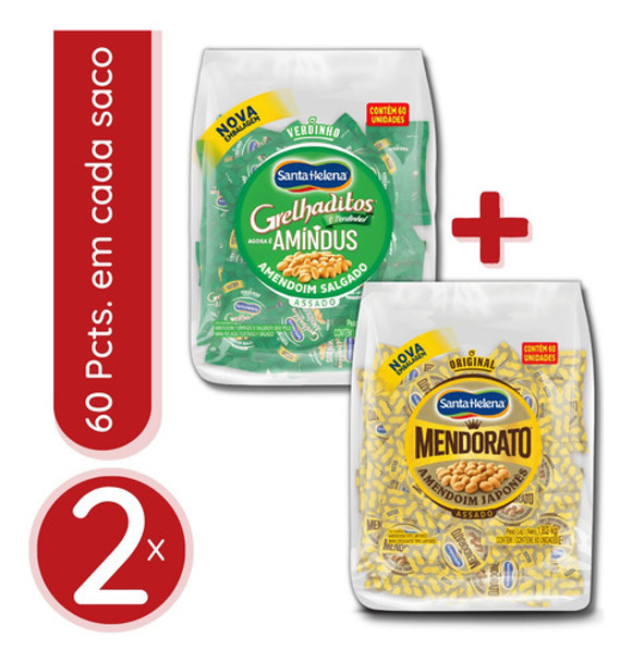 Amendoim Grelhaditos + Amendoim Mendorato - 2 Sacos De Cada 0