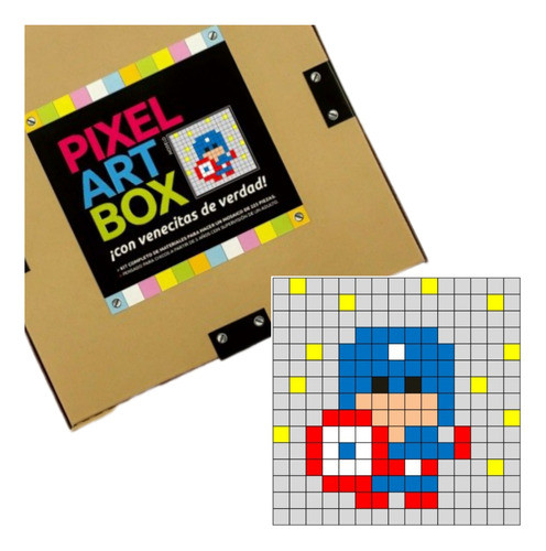 Juego Didáctico Kit Mosaico Capitán América Pixel Art Box 0