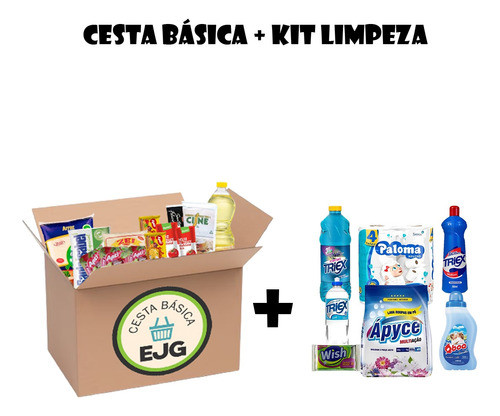 Cesta Básica Completa 10 Itens + Kit Limpeza Premium 0