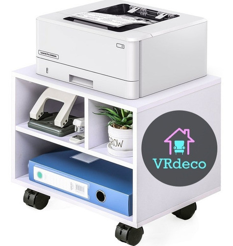 Mesa Mueble Auxiliar Impresora Oficina Ruedas Con Frenos 0