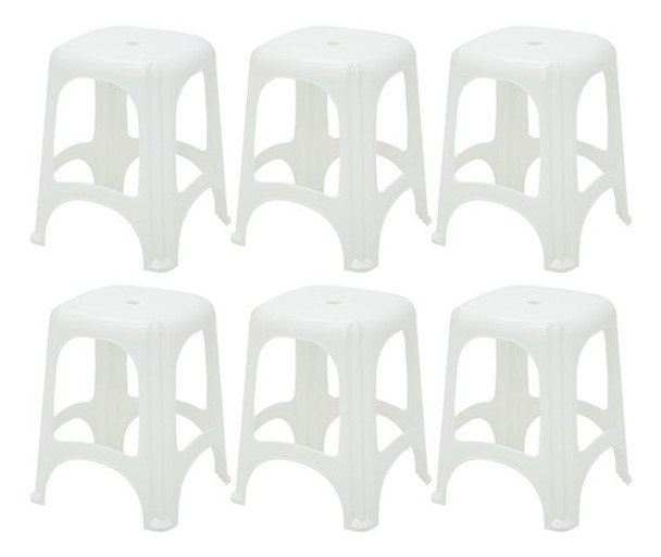 Conjunto Com 06 Cadeiras Plásticas Niterói Branca Tramontina 0