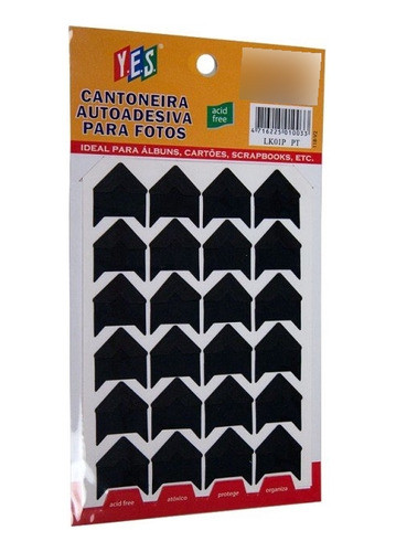 Cantoneira Auto Adesiva Em Papel Preto Yes 0