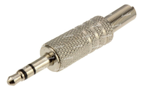 4 Conectores Plug 3.5mm Stereo Metalico Plateado 0
