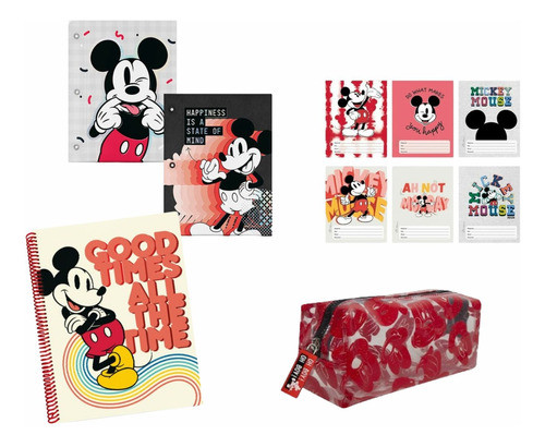 Kit Escolar Mickey Mouse N°3 Mooving X 5 Articulos 0