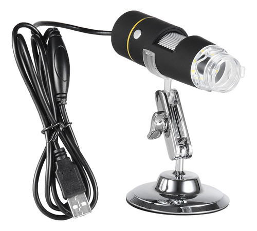 Microscópio Usb 1000x Com Otg, 8 Leds, Lente. Suporte 0