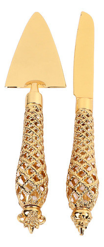 Ra Conjunto De Faca E Servidor Para Bolo Dourado, Cortador 0