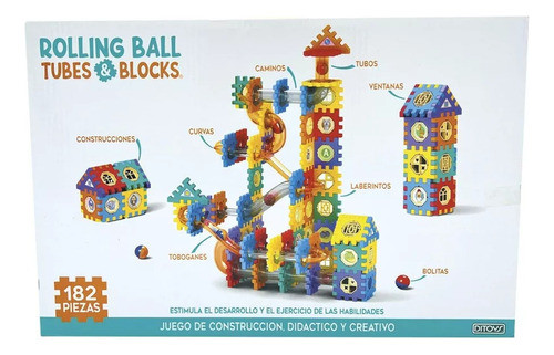 Rolling Ball Laberinto Bloques 182 Pzs Ditoys 0