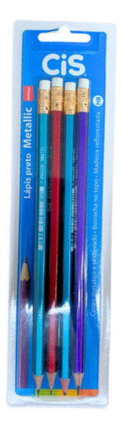 Lápis Grafite Blister Metallic Com Borracha - Cis 0