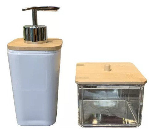 Kit De Baño Set Dispenser De Jabón + Frasco De Acrílico 0