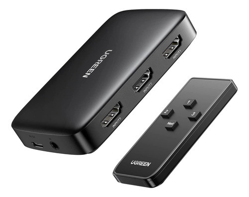 Switch Hdmi Ugreen 3 Em 1 4k/30hz Controle Remoto Preto 0