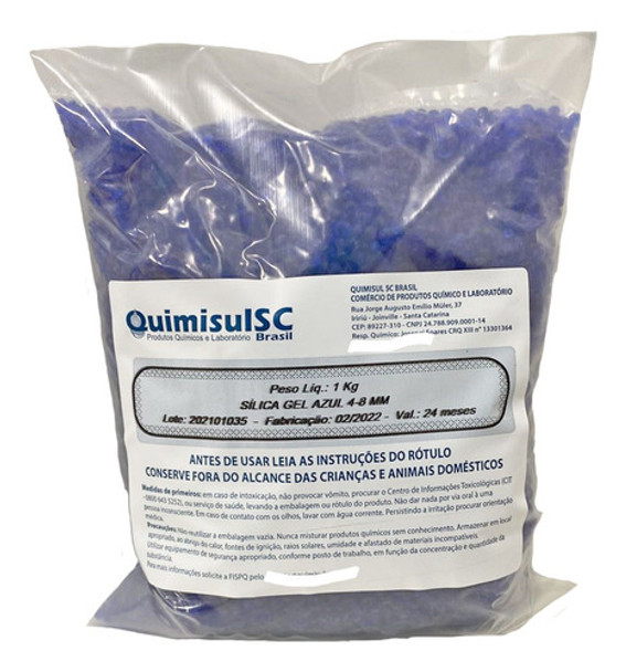 Sílica Gel Azul 4 A 8 Mm - Pacote 1 Kg 0