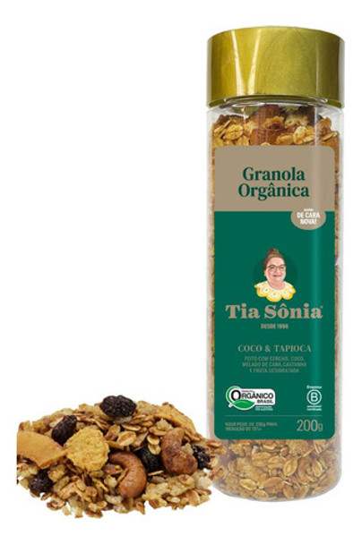 Granola Orgânica Pura Sem Conservante Vegana 200g Tia Sônia 0