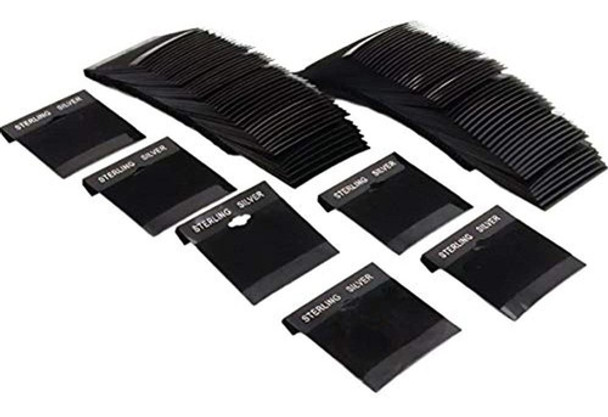 100 Tarjetas De Aretes Colgantes De Plata Esterlina Negra De 0