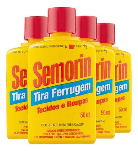 Kit 4 Semorin Gotas O Tira Ferrugem Roupas 50ml Cada 0