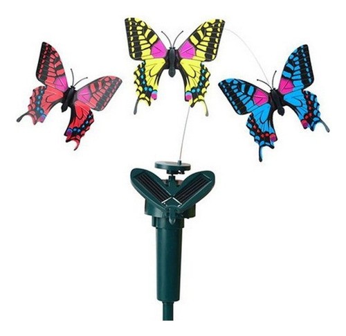 Lâmpada Giratória Borboleta Solar Powered Jardim Poeira A Da 0