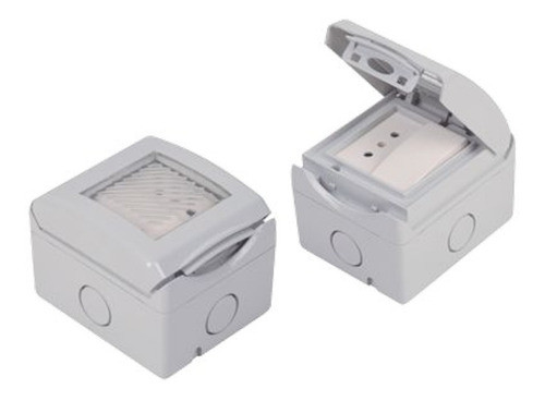Caja Estanco Ip54 Int Bipolar Y Toma Modular 3 En Línea 0