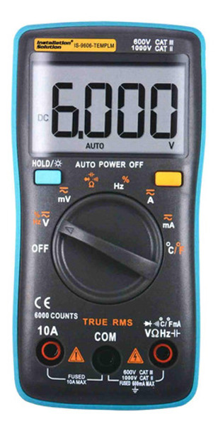 Luz De Fondo De 6000counts Multímetro True Rms Digital Tempe 0 Luz De Fondo De 6000counts Multímetro True Rms Digital Tempe 0