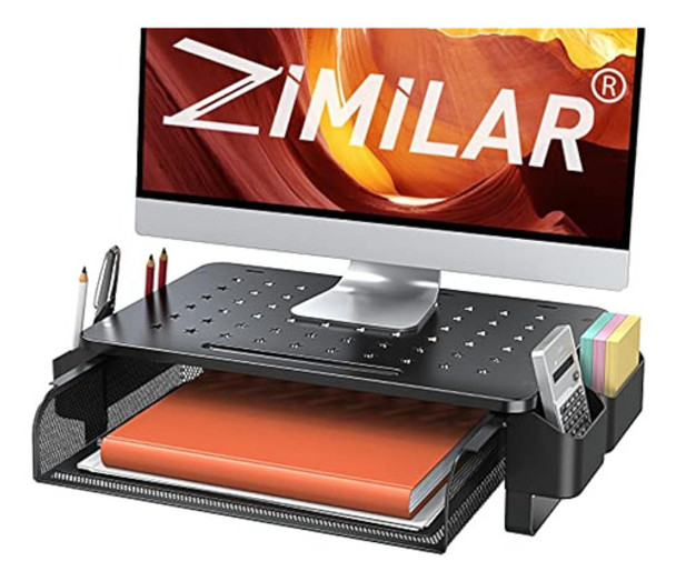 Zimilar Monitor stand Riser With Drawer, Monitor riser With 0