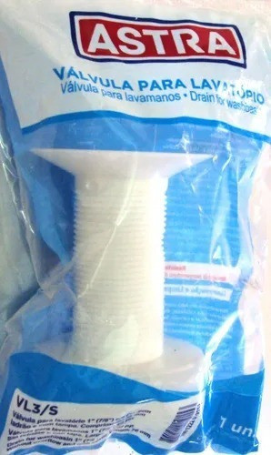 Kit 10 Válvulas Plástico Branco Para Lavatório 76mm Astra 0