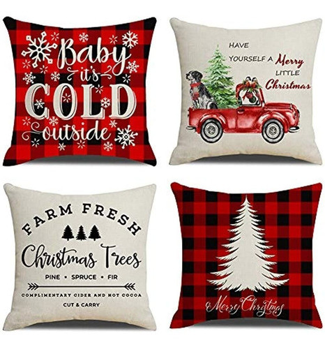 Kacopol Farm Fresh Christmas Tree Fundas De Almohada Rojo Ne 0