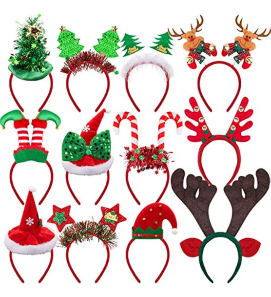 Bqtq 12 Diademas De Navidad Para Disfraz, Diademas 0 Bqtq 12 Diademas De Navidad Para Disfraz, Diademas 0