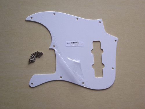 Escudo Pickguard Jazz Bass Eagle Sjb006 Branco 0