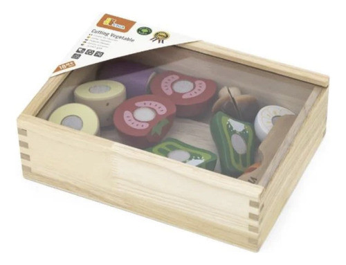 Juego De Vegetales En Madera Para Cortar 0